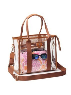 Stadium Approved Clear Tote Bag Transparent Handbag with Adjustable Strap